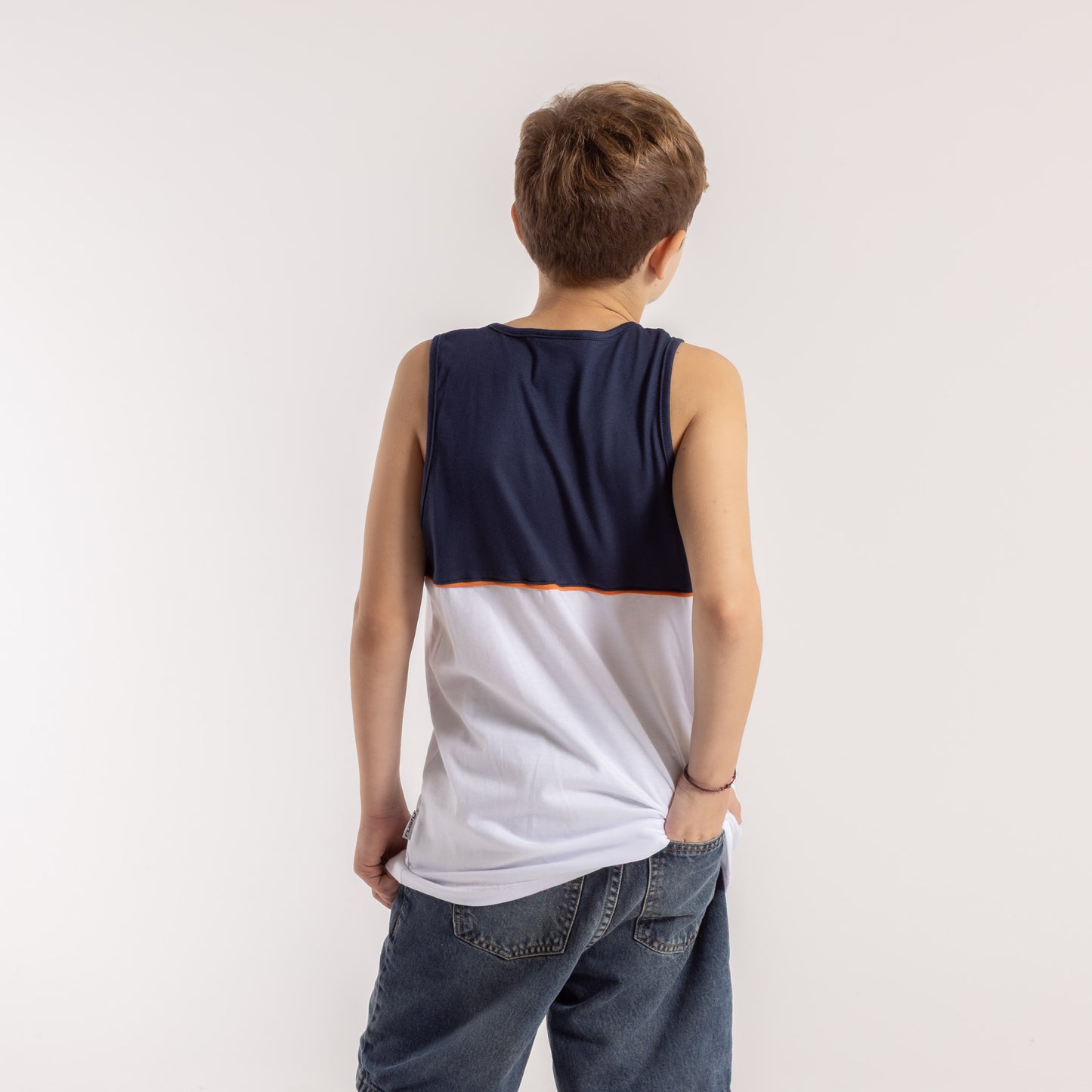 Musculosa Infinity Junior White/Navy Blue