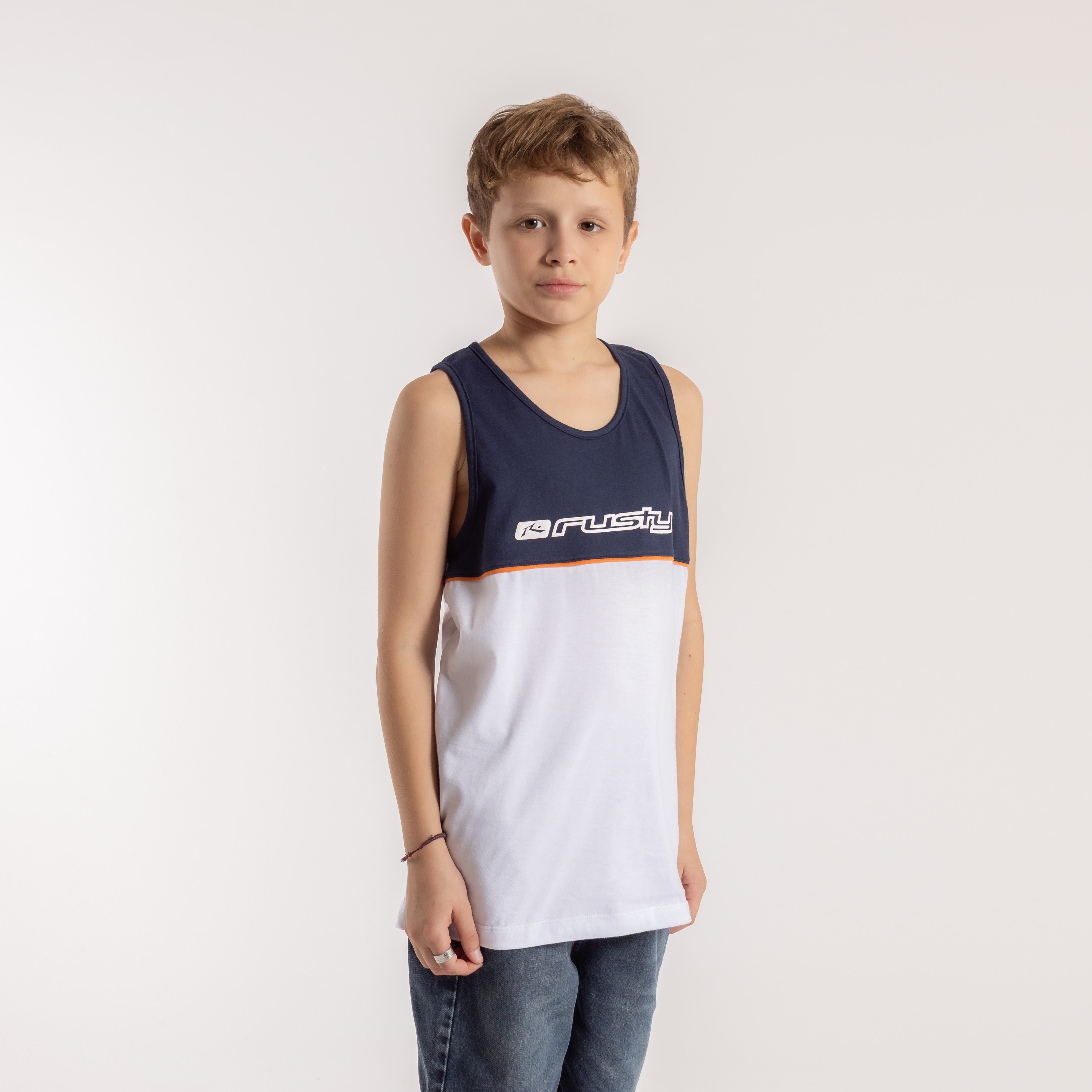 Musculosa Infinity Junior White/Navy Blue