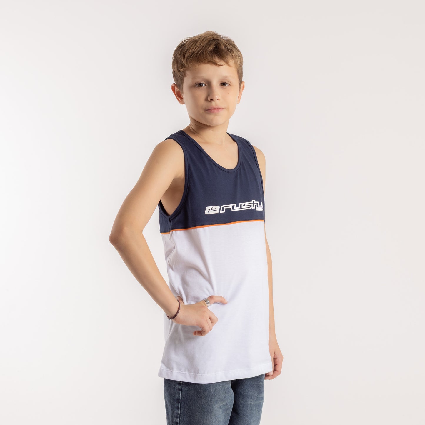 Musculosa Infinity Junior White/Navy Blue
