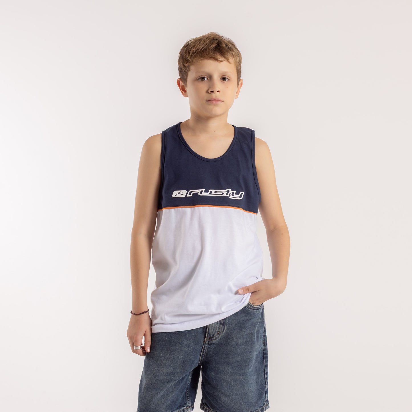 Musculosa Infinity Junior White/Navy Blue