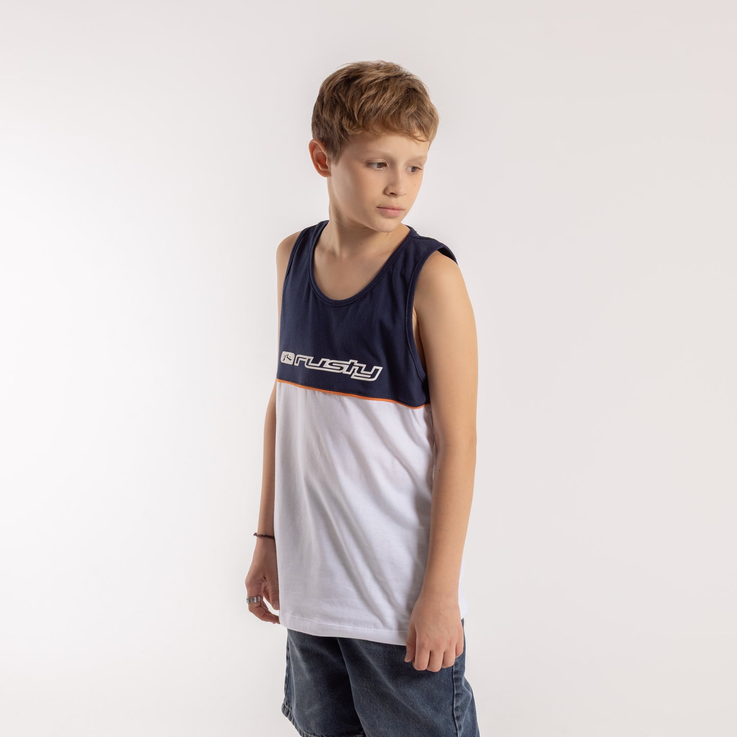 Musculosa Infinity Junior White/Navy Blue