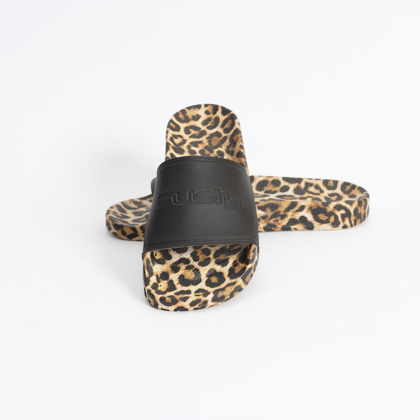 Ojotas Lennie Leopard Slide Black