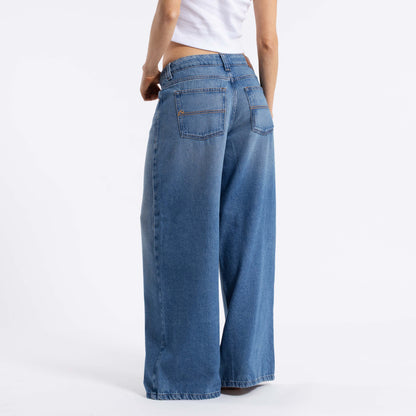 Jean Low Rise Super Wide Leg Middy Blue