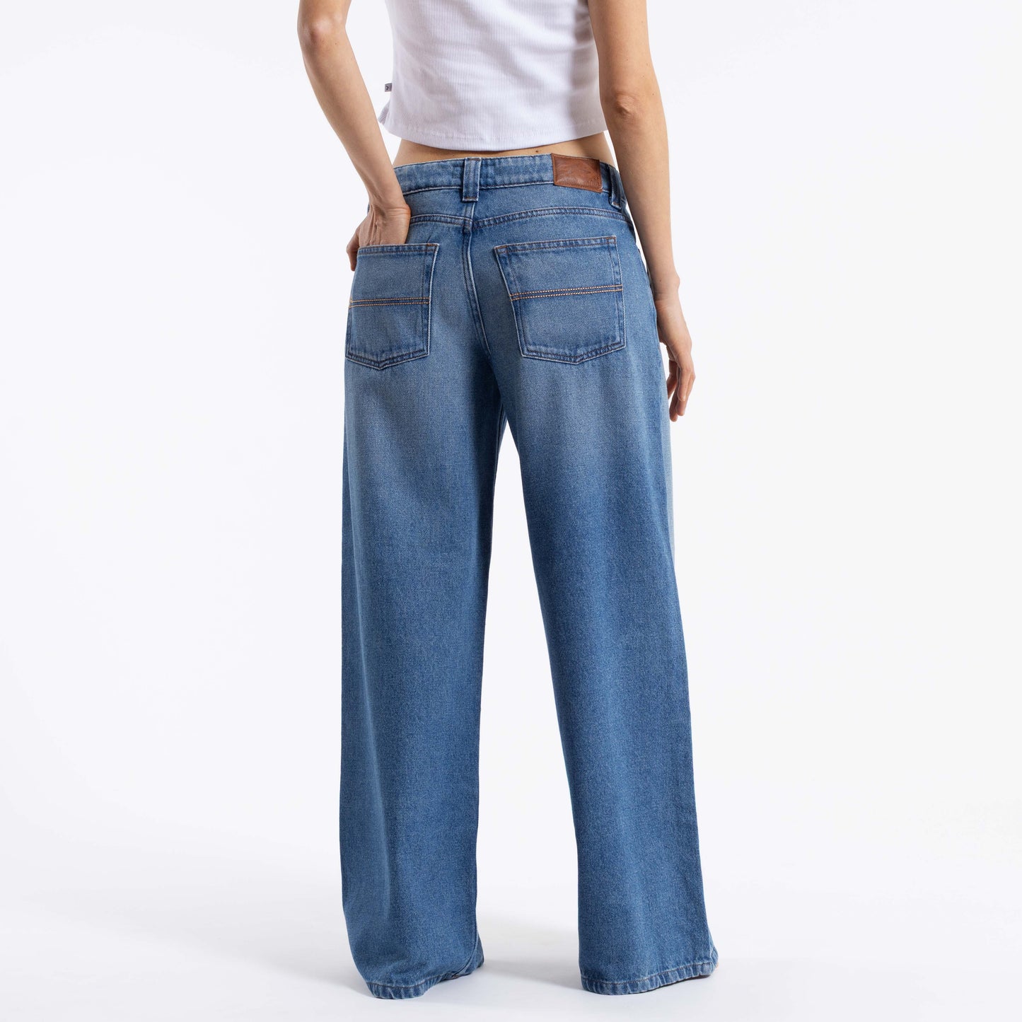 Jean Low Rise Super Wide Leg Middy Blue
