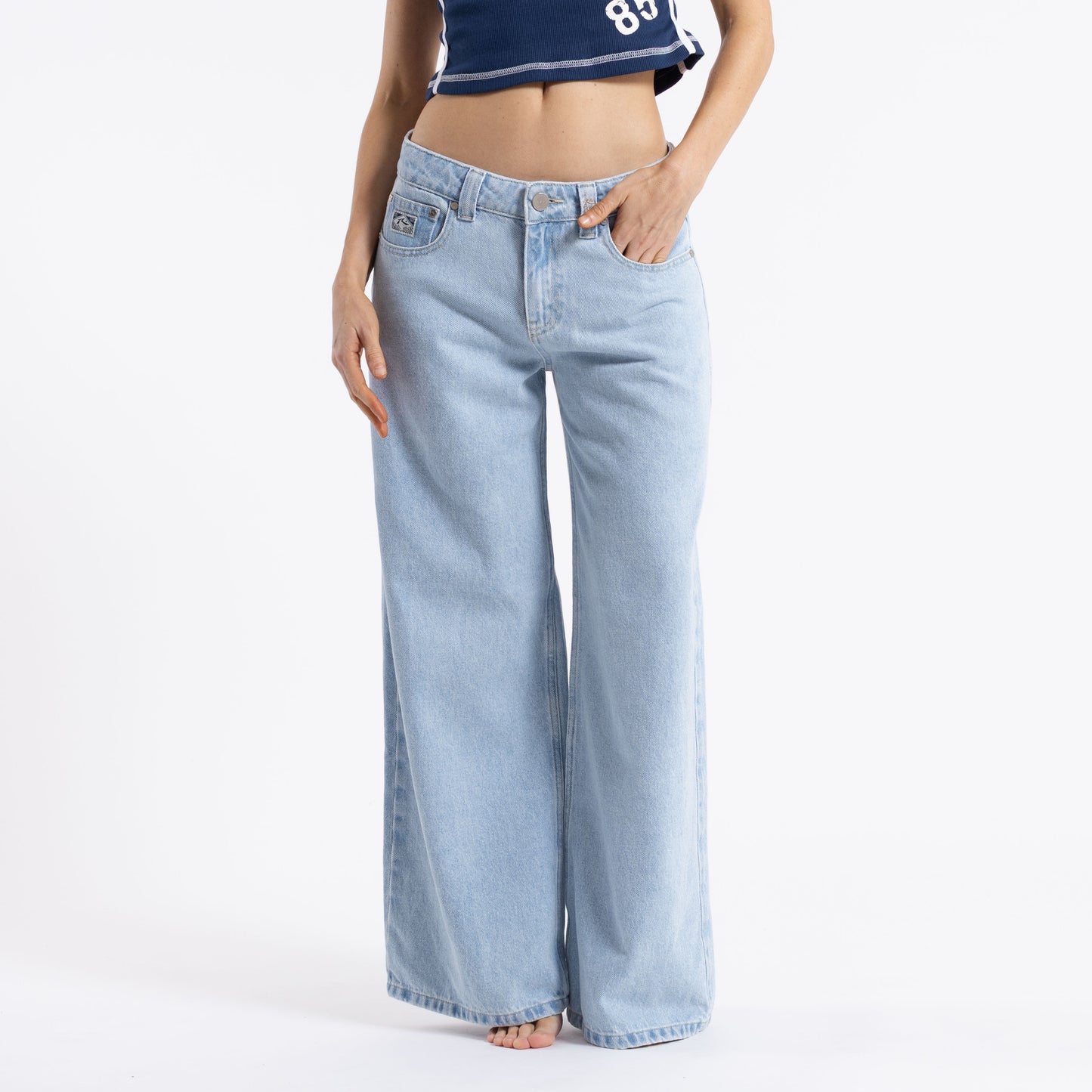 Jean Low Rise Super Wide Leg Sky Blue