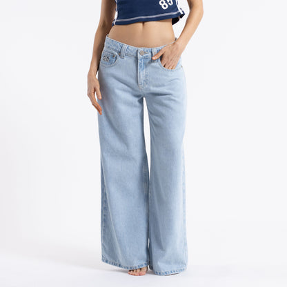 Jean Low Rise Super Wide Leg Sky Blue