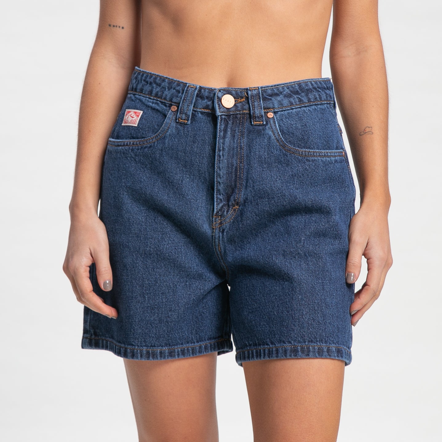 Bermuda Rusty Lucky High Denim Short Ld Deep Blue