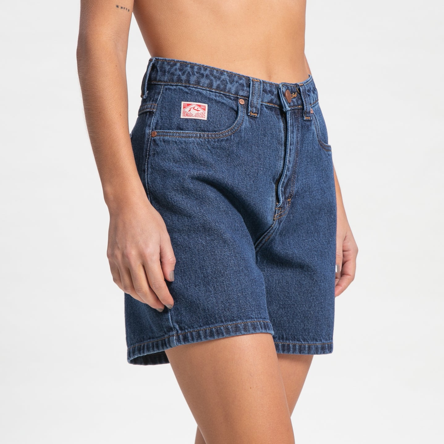 Bermuda Rusty Lucky High Denim Short Ld Deep Blue