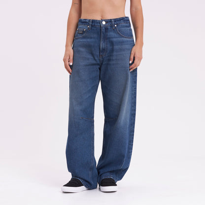 Jean Mercy Baggy Mid Rise Middy Blue
