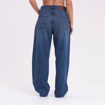 Jean Mercy Baggy Mid Rise Middy Blue