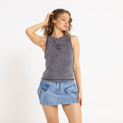 Musculosa Mortys Fitted Vintage Black