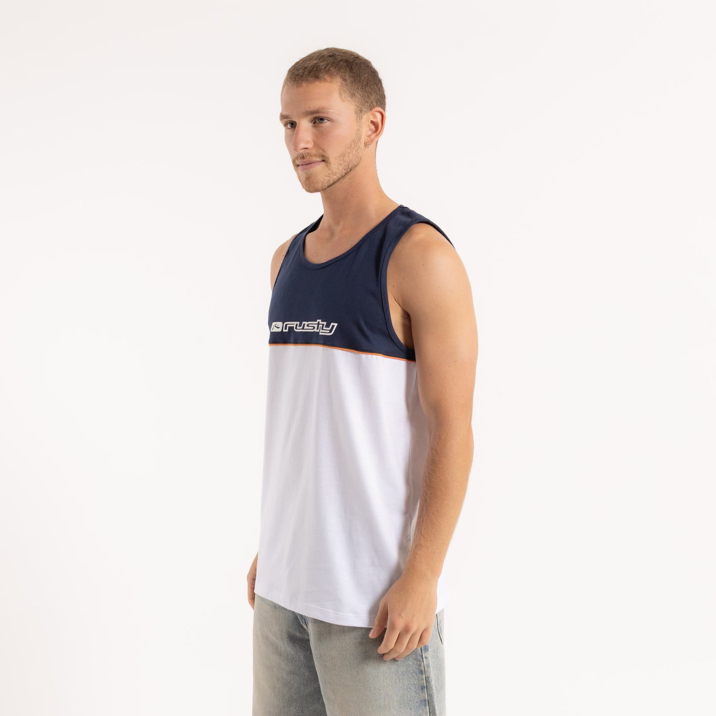 Musculosa Infinity White/Navy Blue