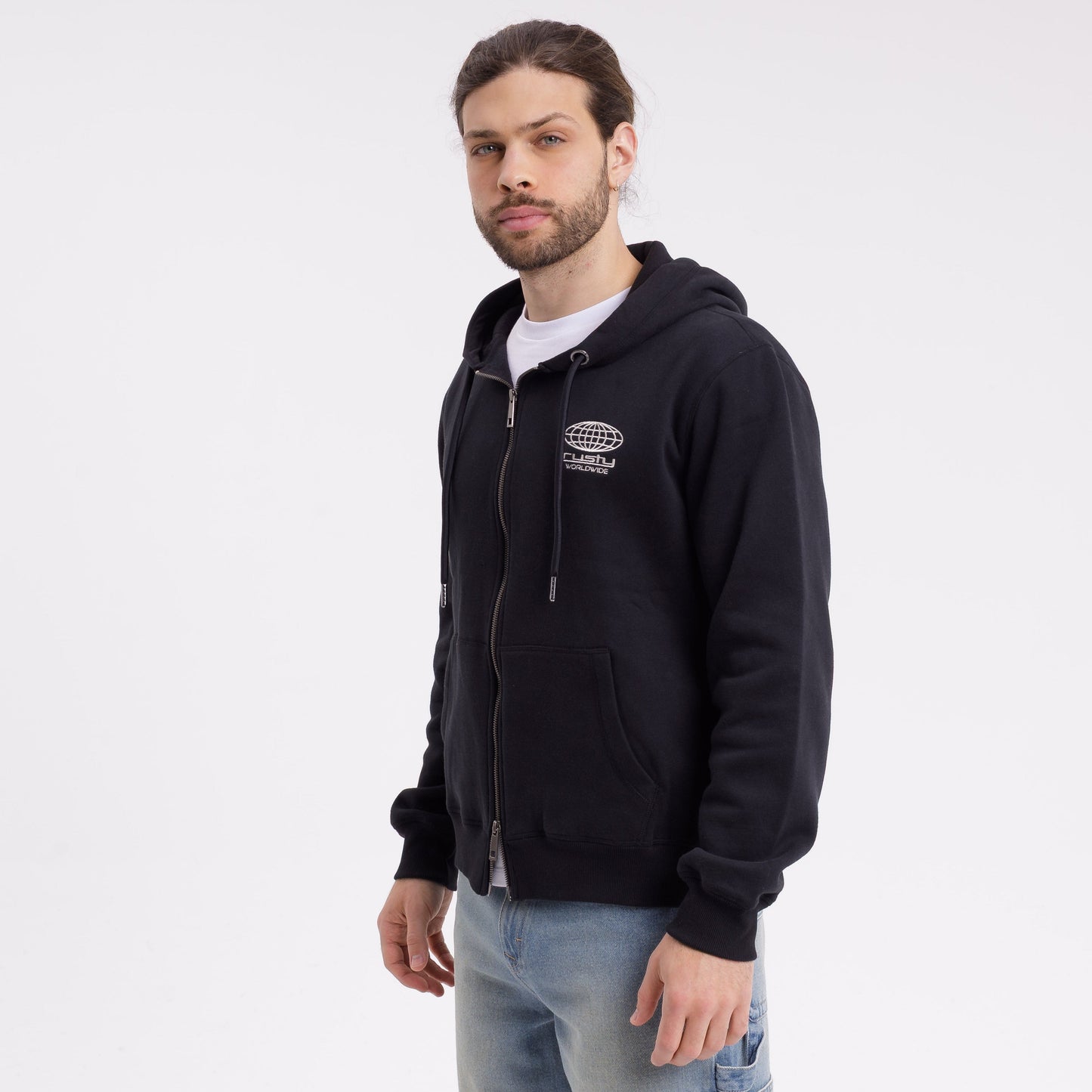Campera Canguro One Logo Zip Black