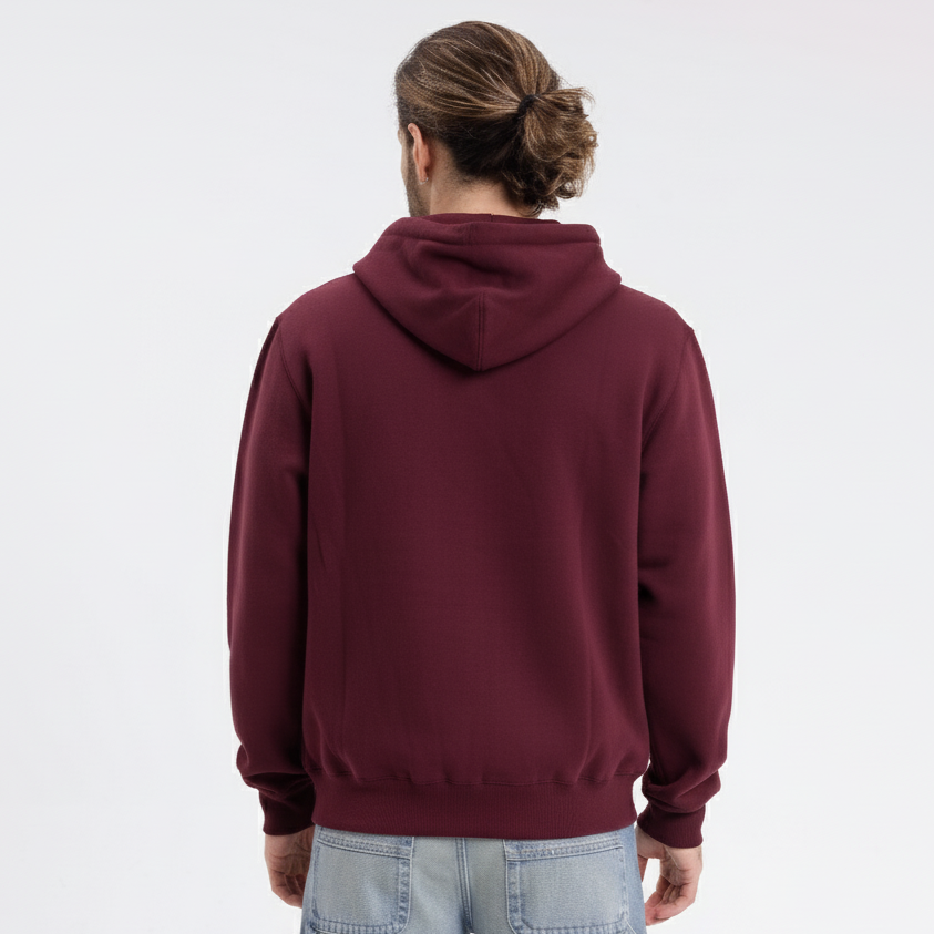 Campera Canguro One Logo Zip Brown Espresso