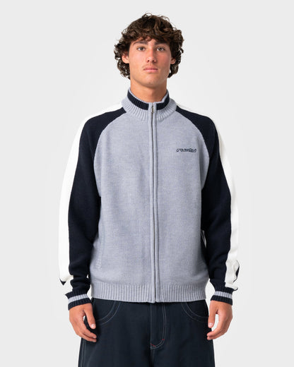 Sweater Sparsity Knitted Bomber Grey Marle