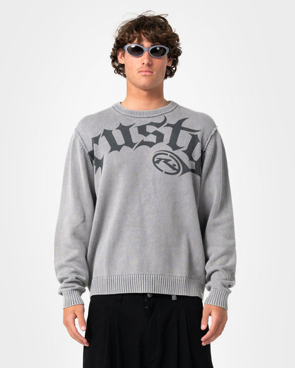 Sweater Saxon Printed Sweater Steel Blue