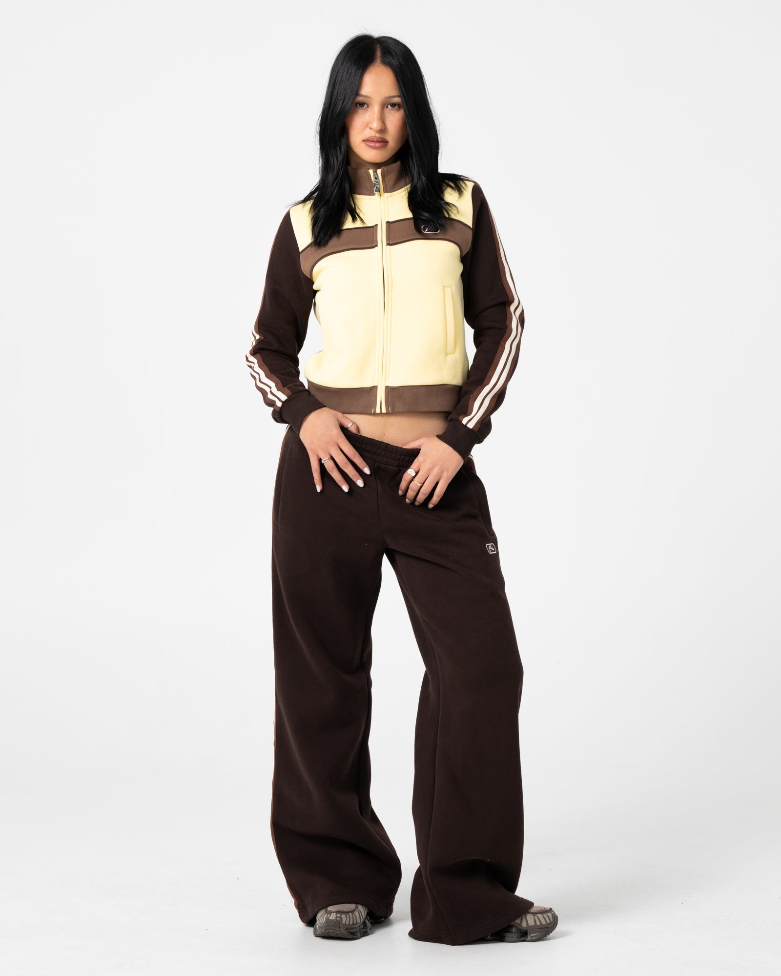 Jogging Toffee Wide Leg Fleece Java