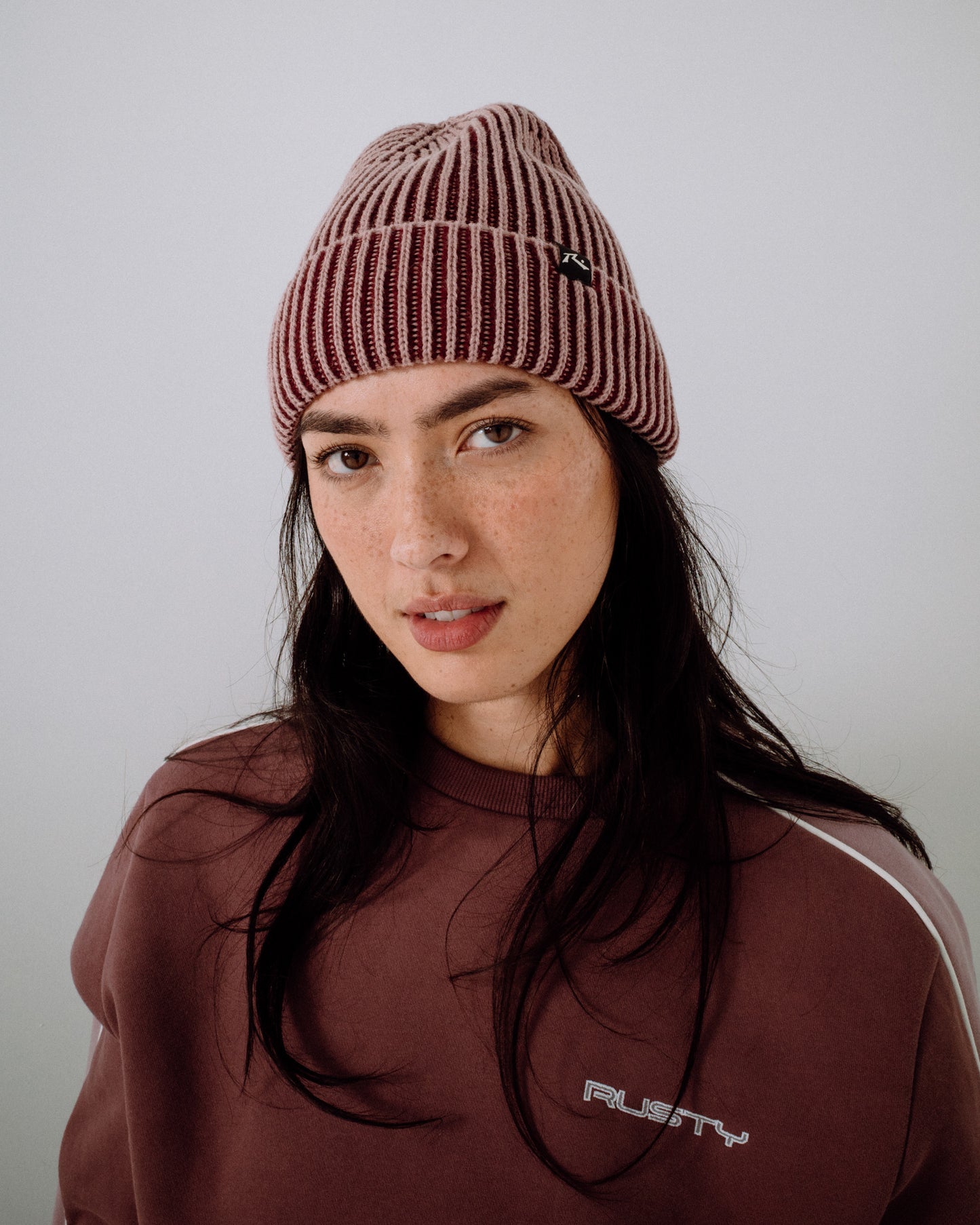 Gorro Lana Pixel Burgundy