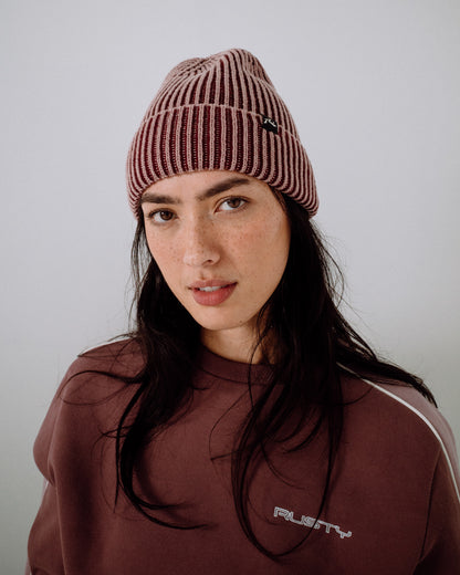 Gorro Lana Pixel Burgundy