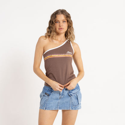 Musculosa Rack Off One Shoulder Top Pinecone