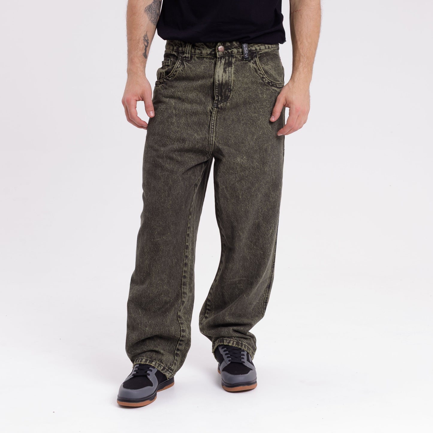 Jean R Dot Overdyed Green