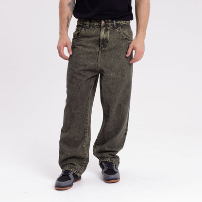 Jean R Dot Overdyed Green