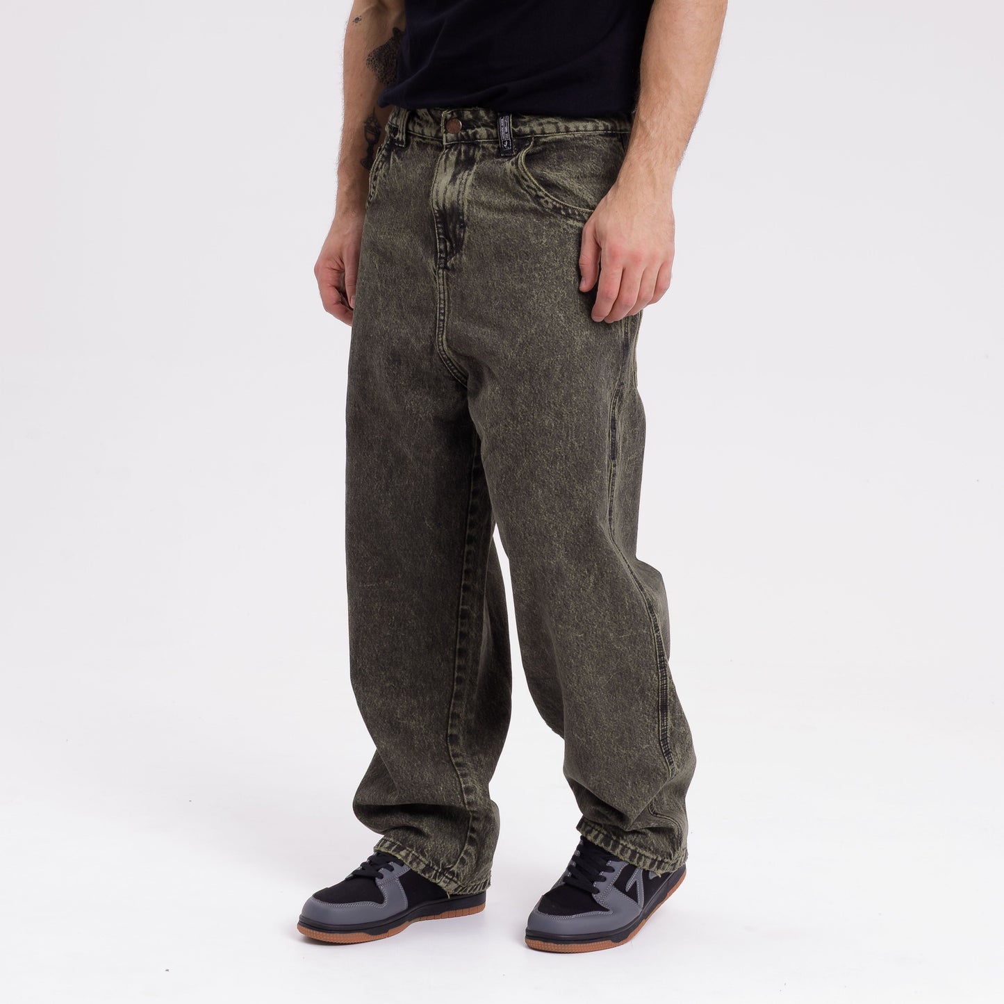 Jean R Dot Overdyed Green