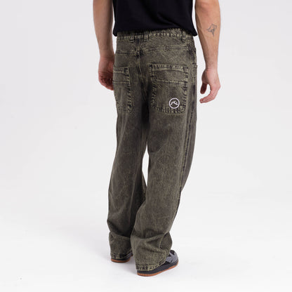 Jean R Dot Overdyed Green