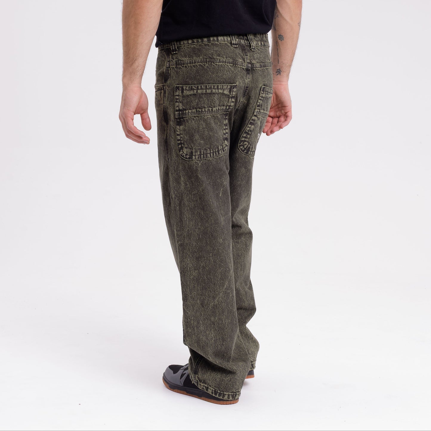 Jean R Dot Overdyed Green