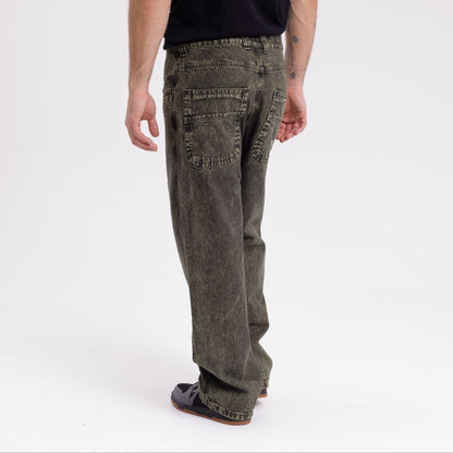 Jean R Dot Overdyed Green