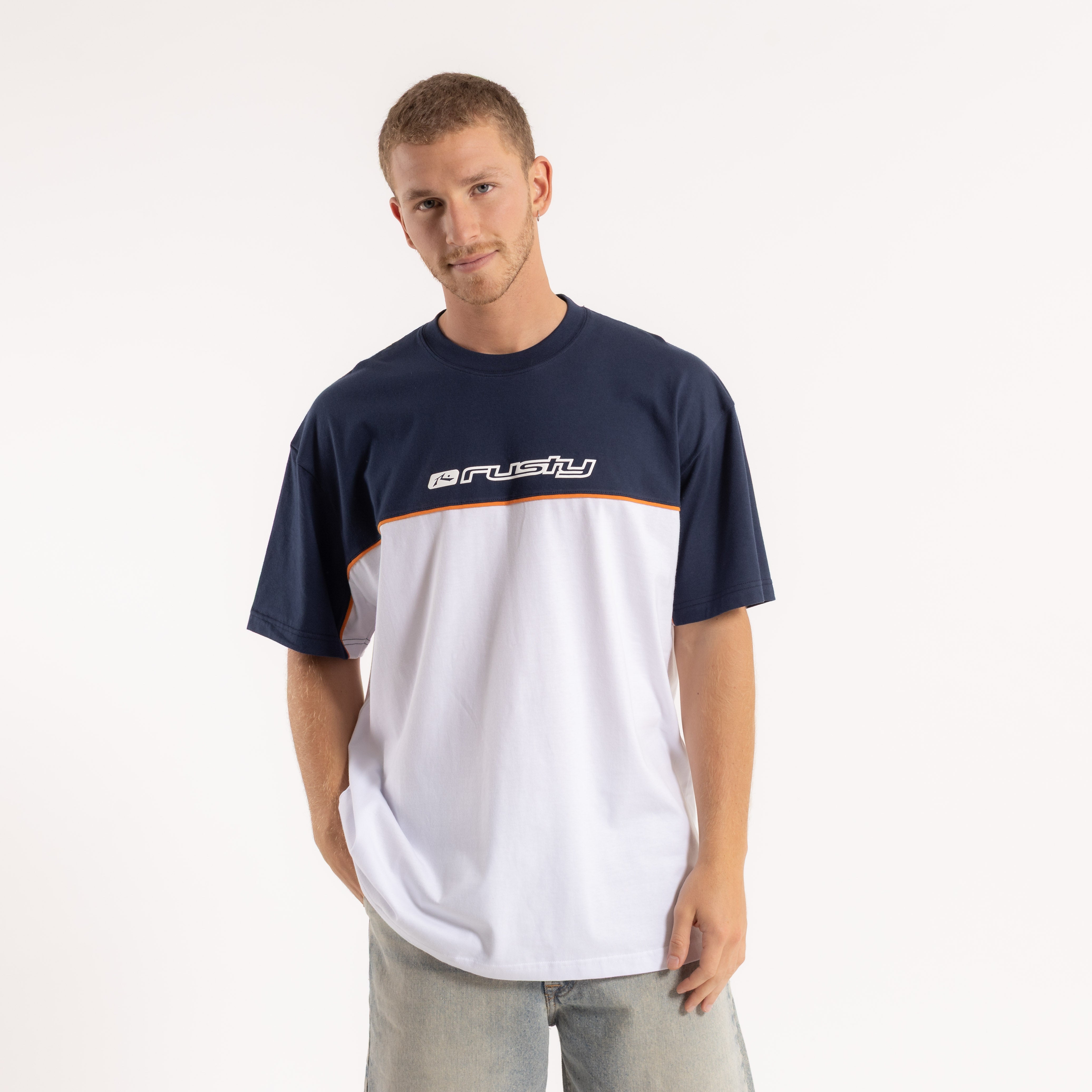 Remera Infinity White/Navy Blue