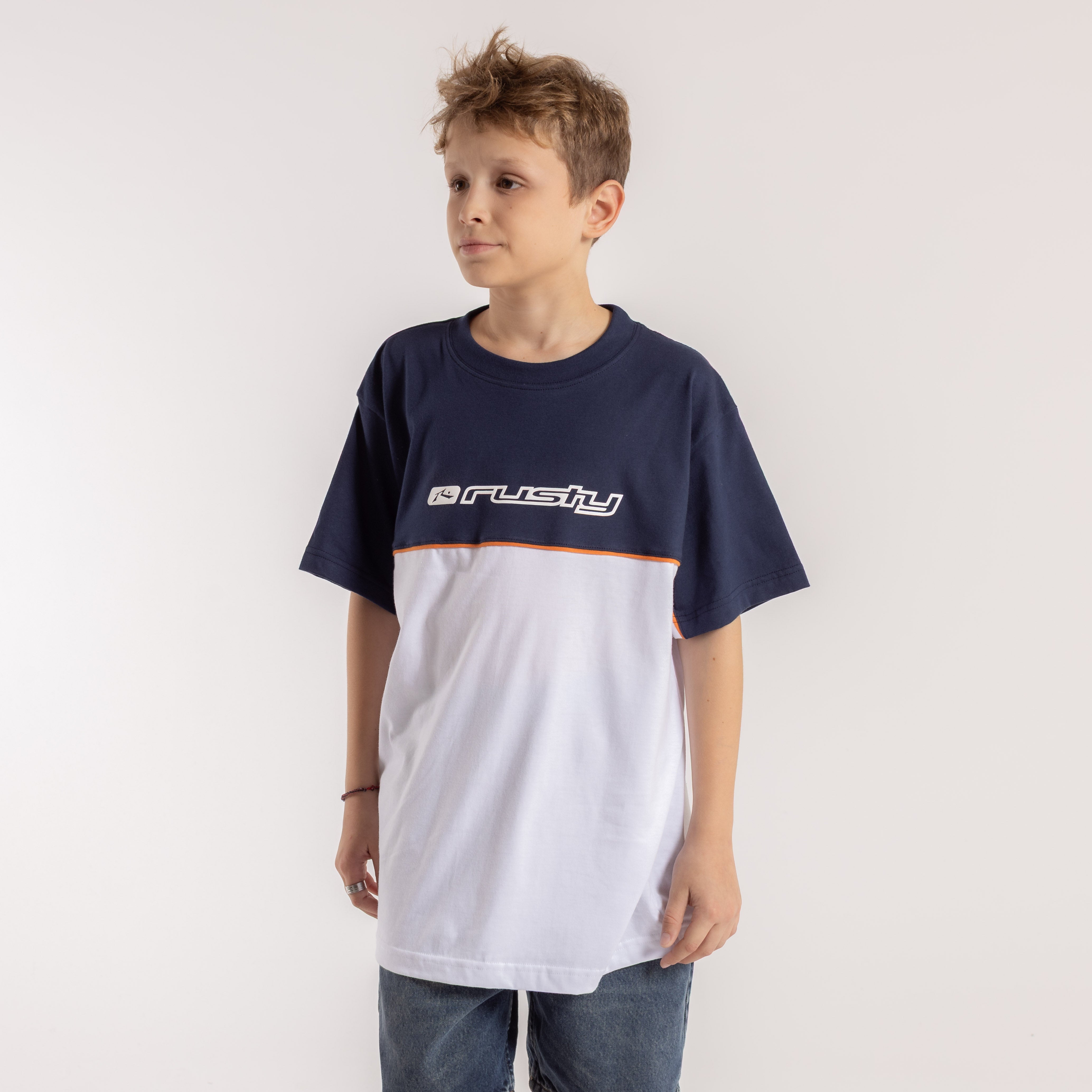 Remera Infinity Junior White/Navy Blue