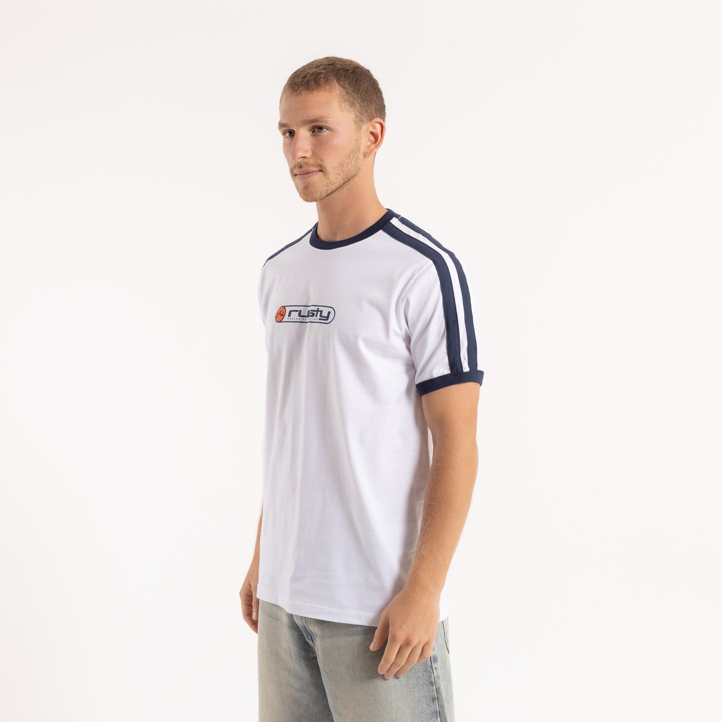 Remera Poppa White/Navy Blue
