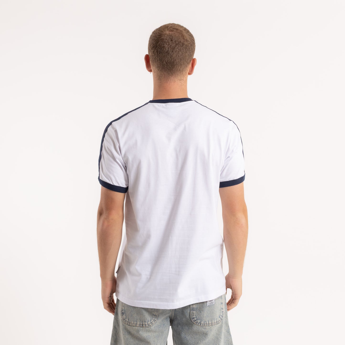 Remera Poppa White/Navy Blue