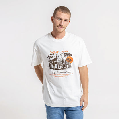 Remera Support Your Local Ecru