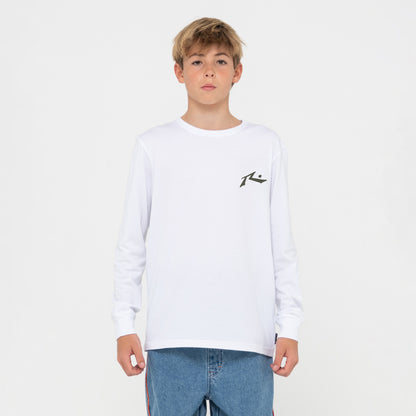 Remera Ml Rusty Competition Ls Tee Jr White/Military Green