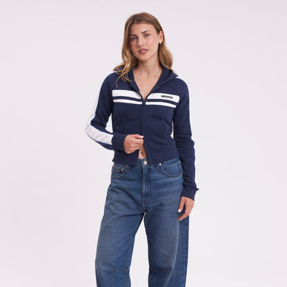 Campera Canguro Retro Lines Navy Blue