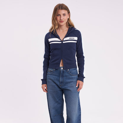 Campera Canguro Retro Lines Navy Blue