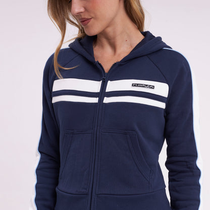 Campera Canguro Retro Lines Navy Blue