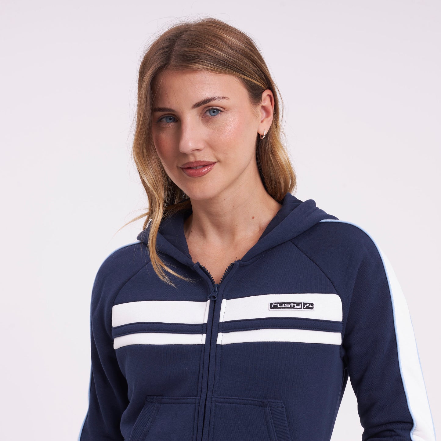 Campera Canguro Retro Lines Navy Blue