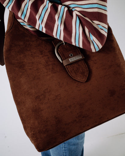 Cartera Rodeo Suede Shoulder Bag Pinecone