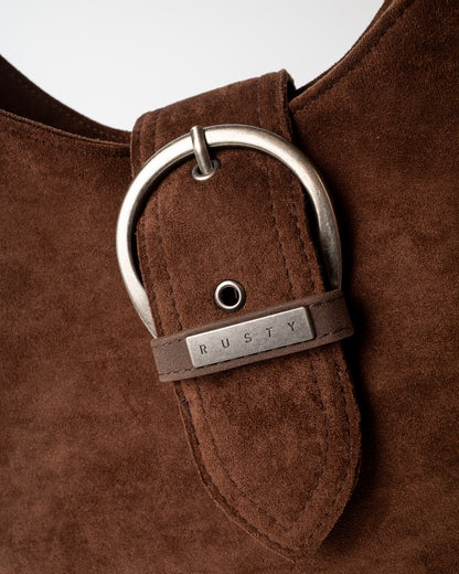 Cartera Rodeo Suede Shoulder Bag Pinecone