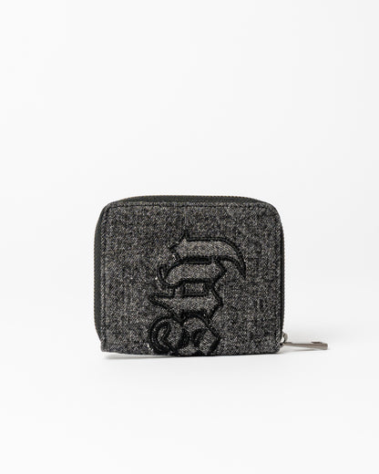 Billetera Roxanne Denim Compact Wallet Washed Black