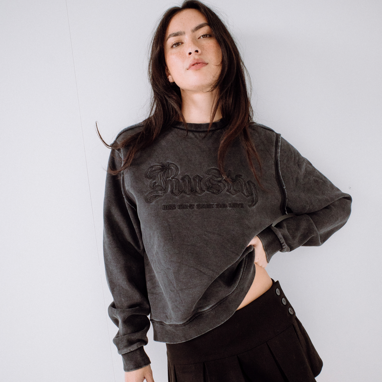 Buzo Roxanne Oversized Neck Washed Black