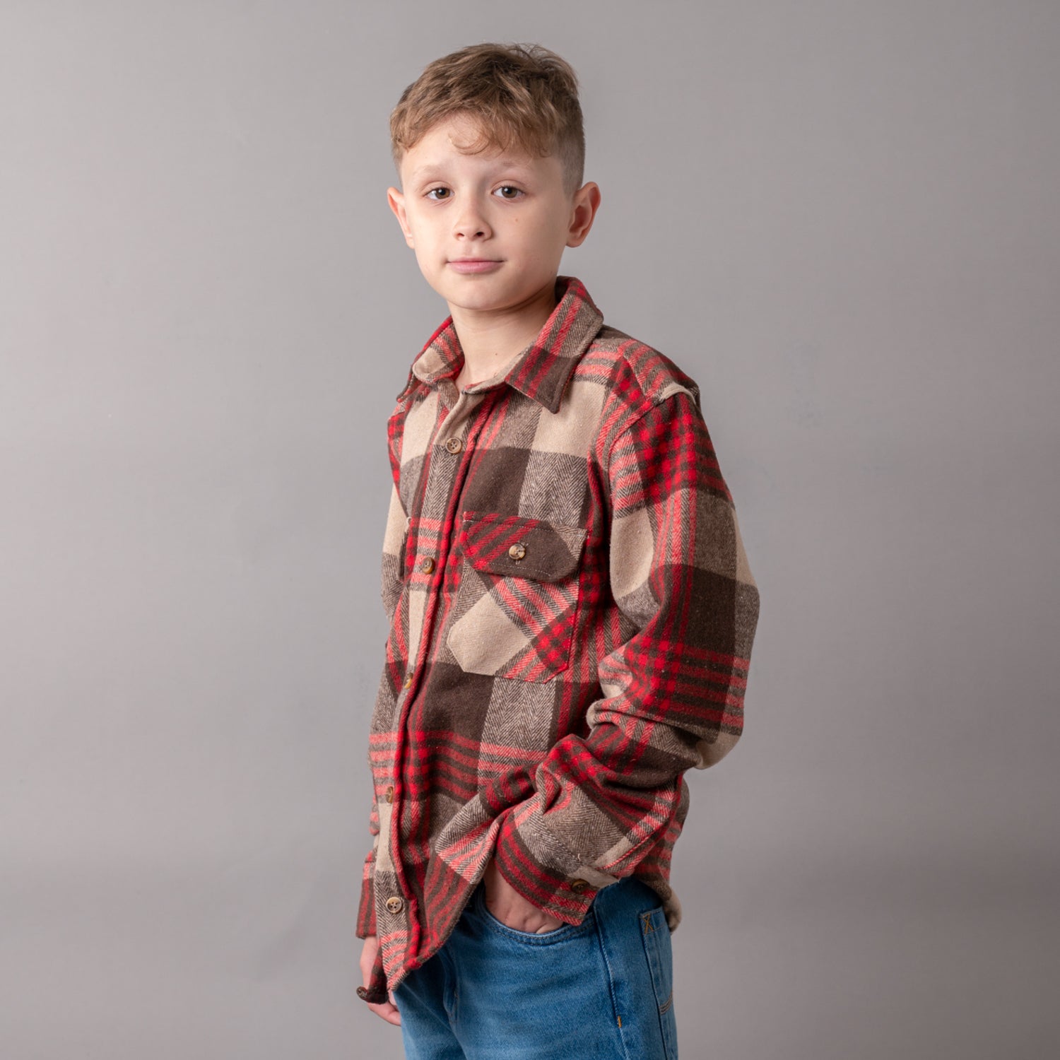 Camisa Rumbler Jr Brown/Magenta