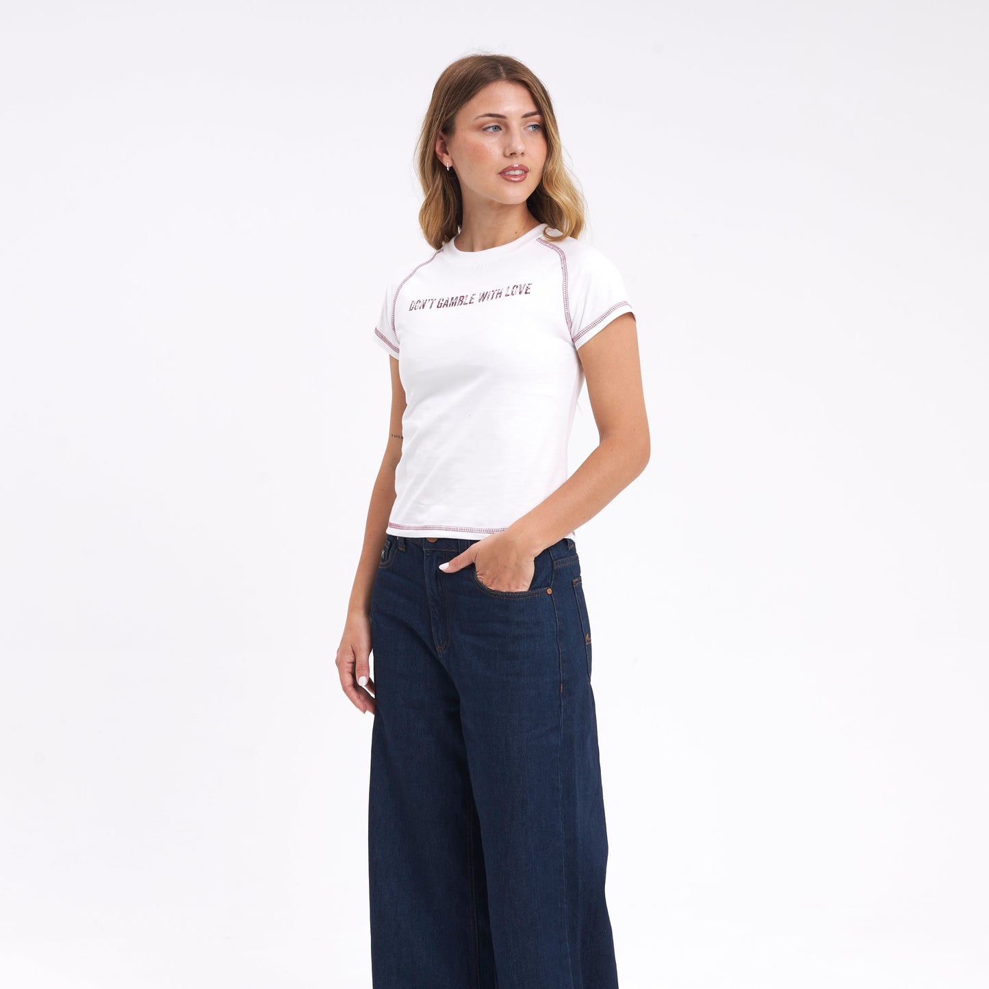 Remera Gamble Sleeve Baby Off White
