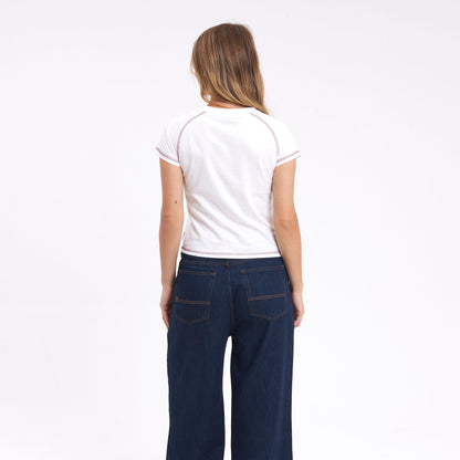 Remera Gamble Sleeve Baby Off White