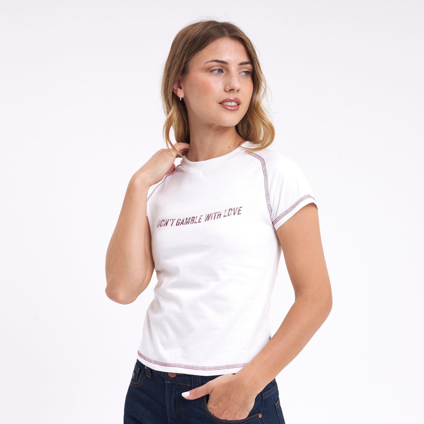 Remera Gamble Sleeve Baby Off White