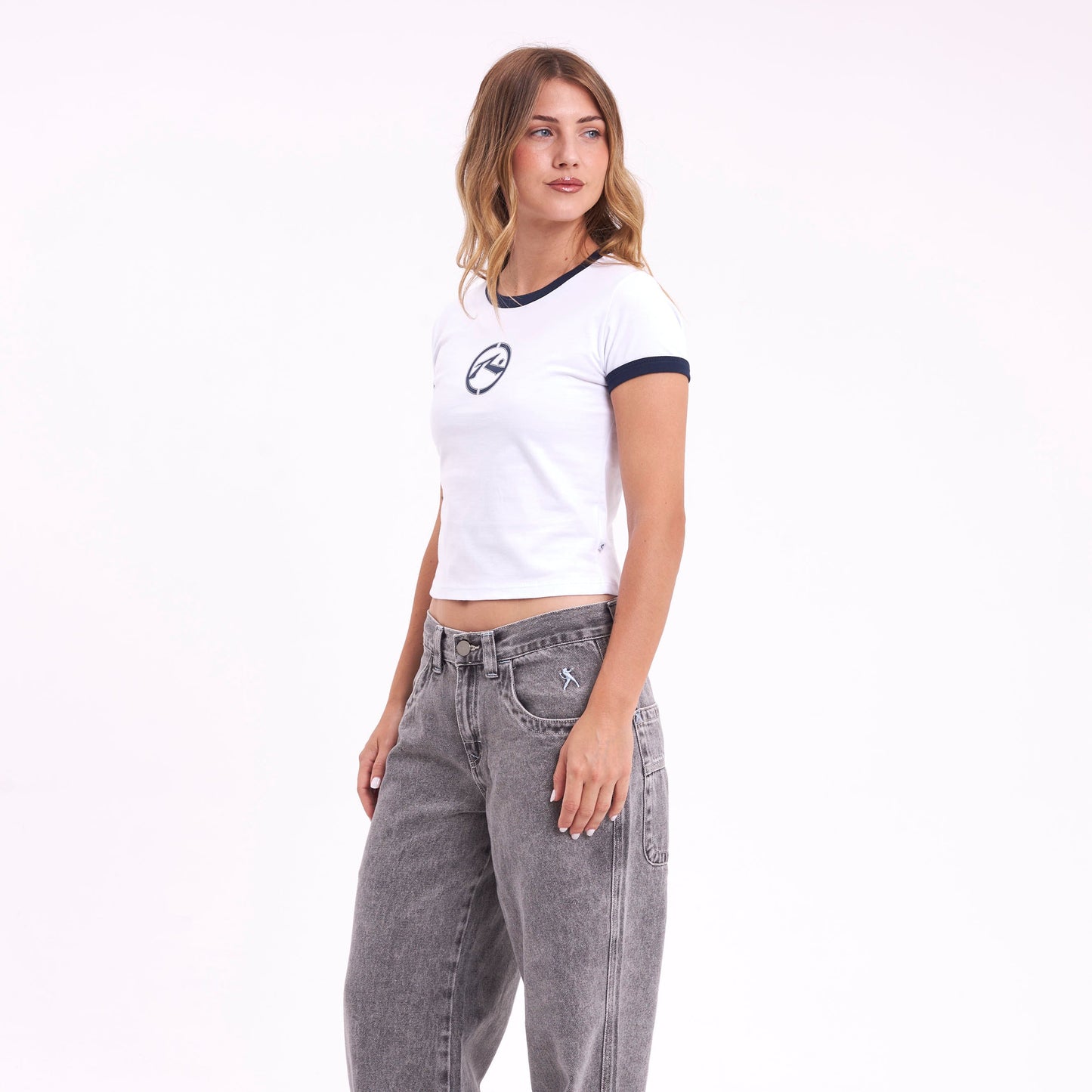 Remera Ringer Relaxed Mini White