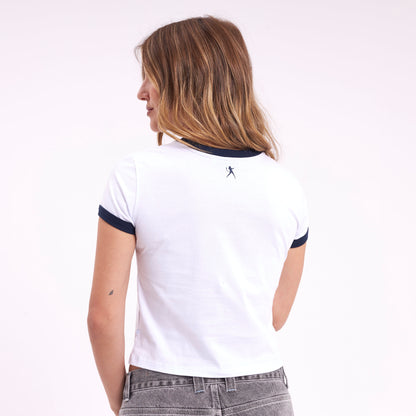 Remera Ringer Relaxed Mini White